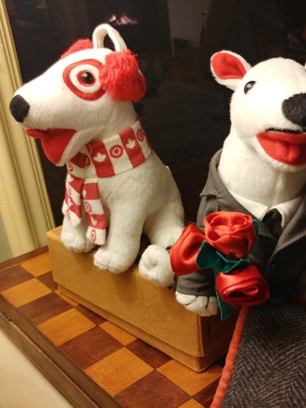 2012 Target Bullseye Plush Bundled Up for the North You Look Marvelous Dog Toys